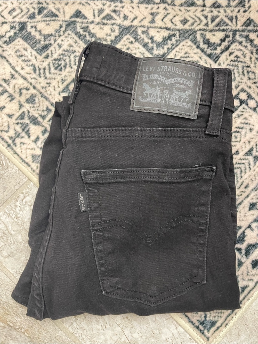 Levi’s 724 high rise straight black denim size 27